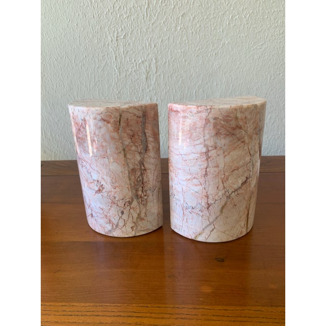 1970s Vintage Mexican Pink Onyx Bookends – Pair For Sale - Image 5 of 9