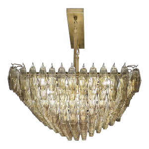 Restoration Hardware Luminaire Chiara Chandelier Brass, Smoked Glass