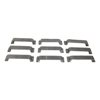 Mid-Century Aluminum Handles, Set of 9 For Sale