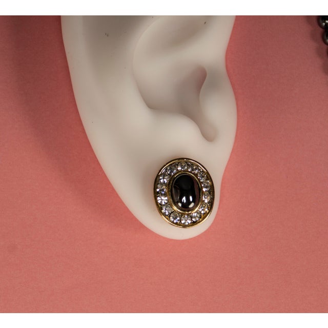 Hematite Costume Jewelry Necklace with Earrings, 1950s, Set of 3 For Sale - Image 4 of 16