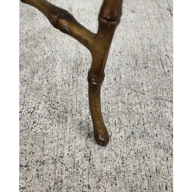 Gold Bagues Style Faux Bamboo End Table 1960s For Sale - Image 8 of 12