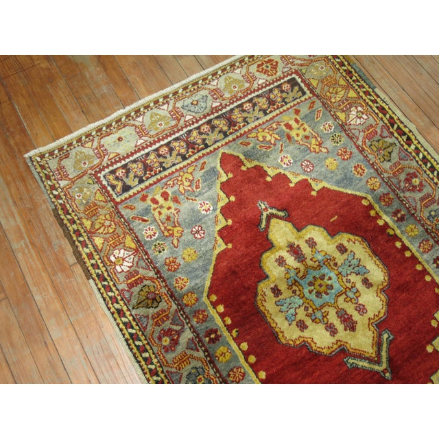Contemporary Zabihi Collection Red Antique Turkish Oushak Scatter Rug For Sale - Image 3 of 6