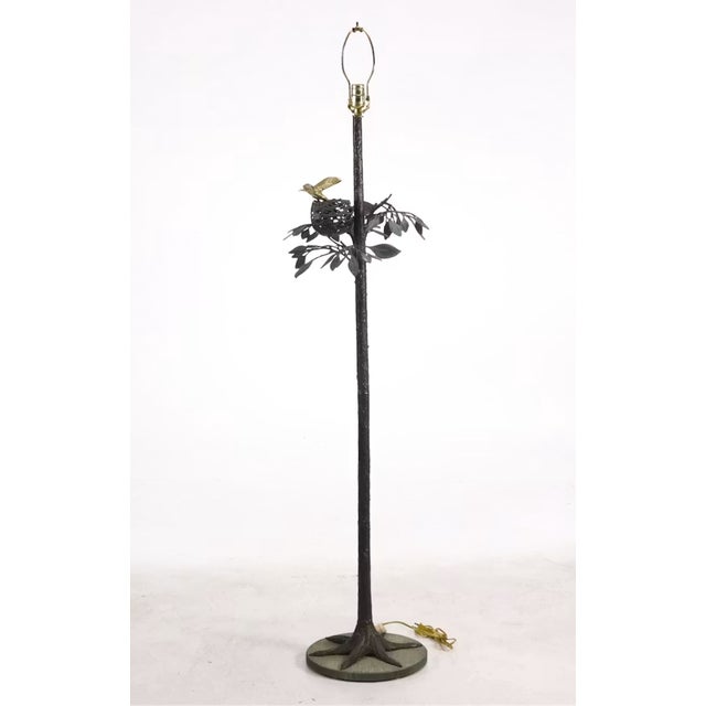 Green Frederick Cooper Bird Nest Floor Lamp W/ Green Faux Leather Shade For Sale - Image 8 of 16