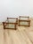 Pair of Vintage Teak Mortise and Tenon Side Tables, Glass Top and Base For Sale - Image 4 of 10