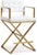 Director White Vegan Leather & Gold Steel Counter Stool For Sale - Image 10 of 10