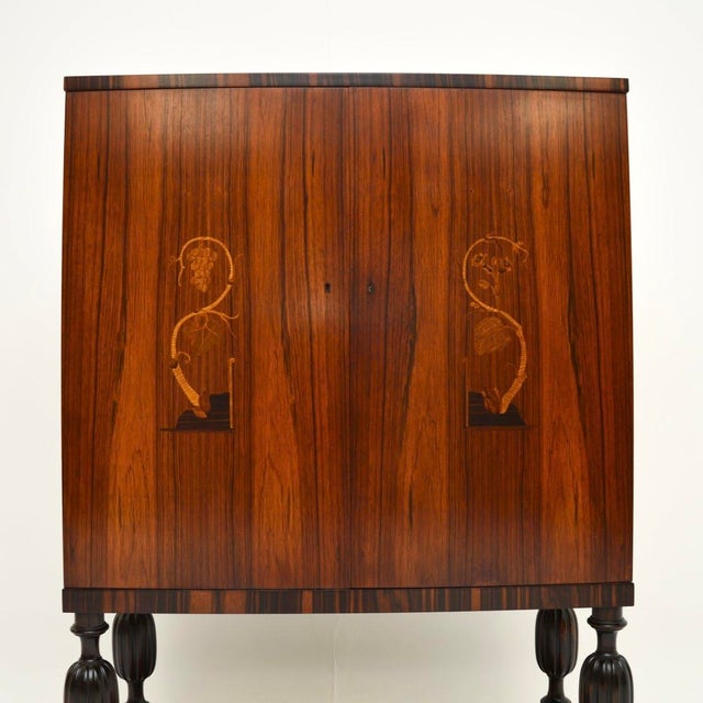 Mid-Century Modern Vintage Swedish Inlaid Cabinet, 1930 For Sale - Image 3 of 11