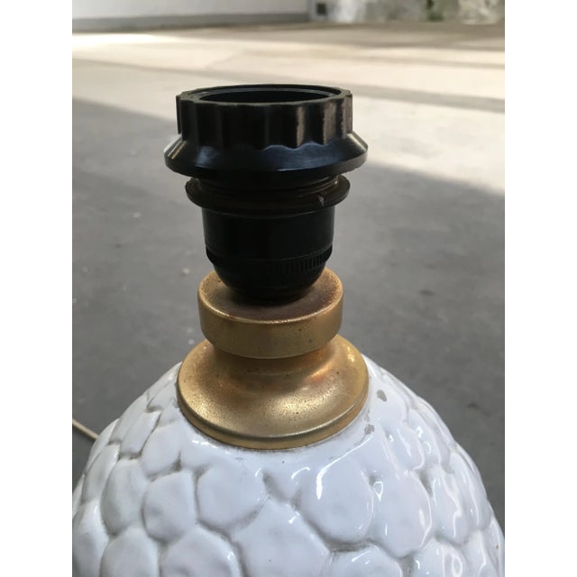 Black Italian Ceramic Pineapple Table Lamp, 1970s For Sale - Image 8 of 12