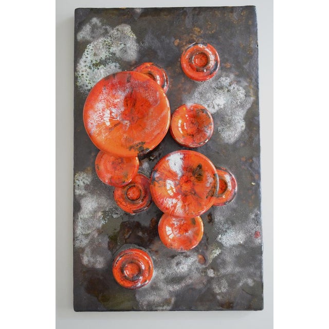 Ceramic Ceramic Mushroom Wall Plate from Ruscha, 1960s For Sale - Image 7 of 7