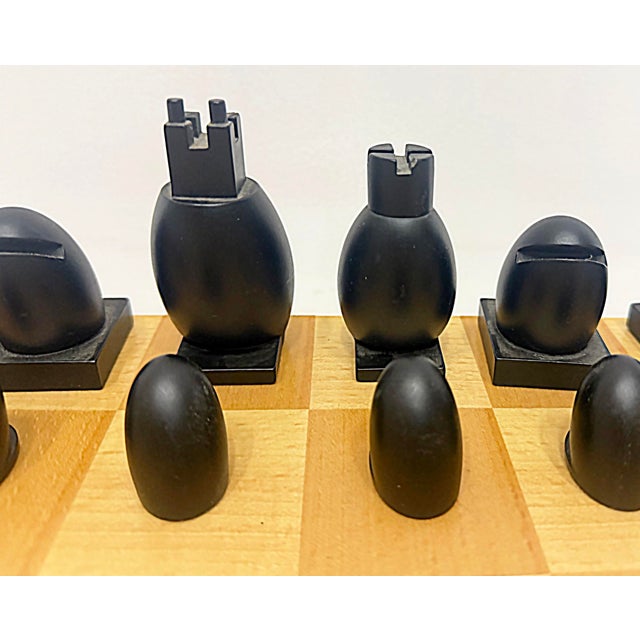 1990s Vintage Post Modern Michael Graves Chess Set, Maple Board For Sale - Image 5 of 9