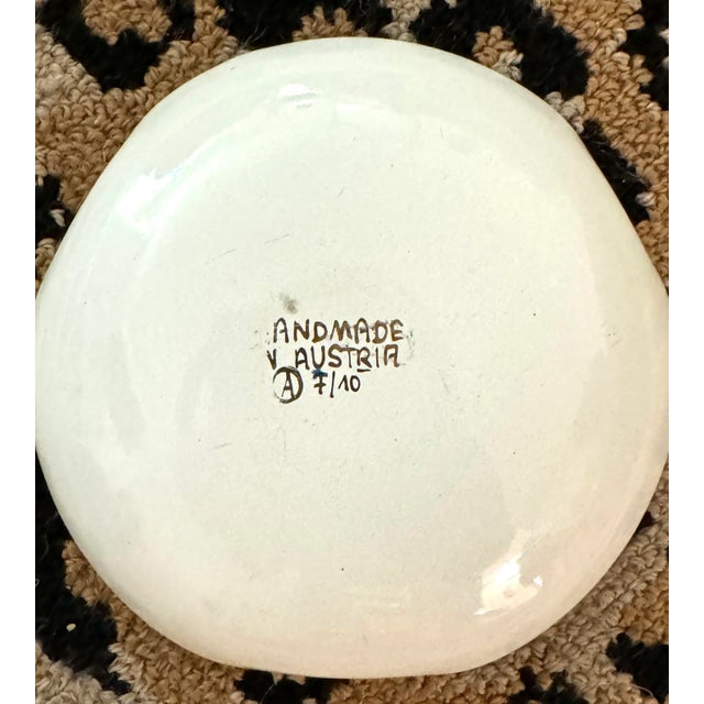 Vintage Austrian Hand Painted Porcelain Pin Dish For Sale - Image 9 of 10