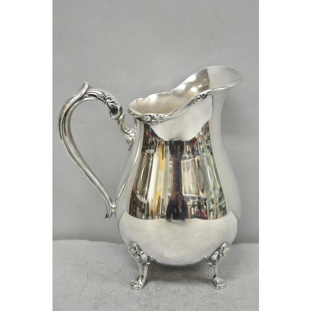 Vintage Webster Wilcox "Sylvia" Silver Plated Bulbous Footed Water Pitcher For Sale - Image 10 of 11