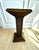Vintage Dark-Stained Pencil-Reed Rattan Pedestal / Plant Stand / Drink Table For Sale - Image 4 of 9