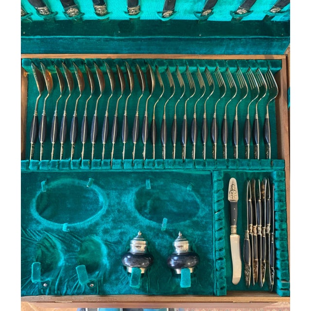 1960's Siam Thailand Rosewood & Brass Flatware Set - 132 Pcs. For Sale - Image 9 of 12