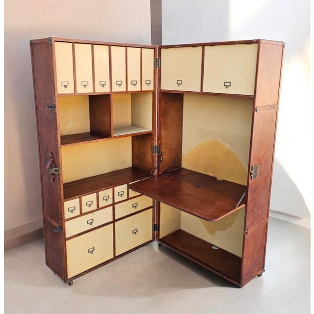 Mid-Century Modern Restoration Hardware Mayfair Steamer Trunk Desk by Timothy Oulton. For Sale - Image 3 of 18