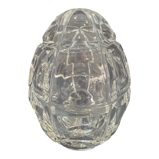 1980s Faberge Crystal Egg Paperweight Signed Numbered Clear Cut Crystal For Sale