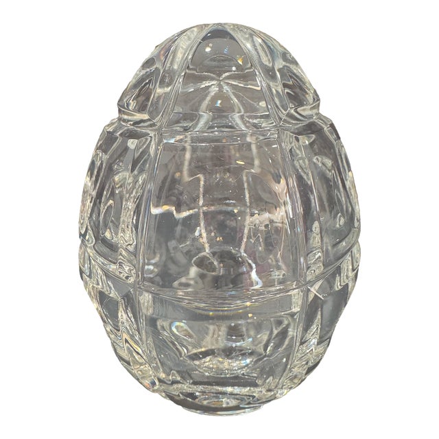 1980s Faberge Crystal Egg Paperweight Signed Numbered Clear Cut Crystal For Sale