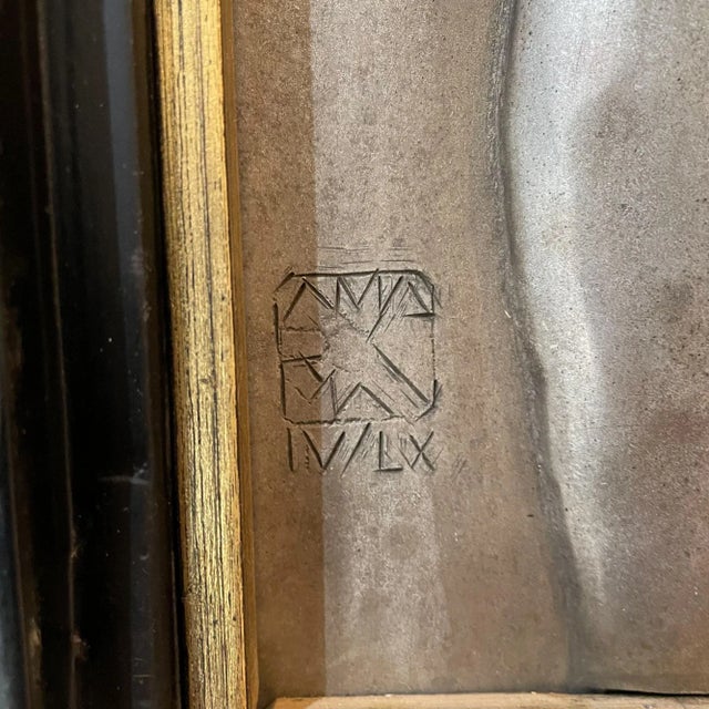 Mid 20th Century Female Nude Torso Metal Wall Art, Framed For Sale - Image 10 of 13