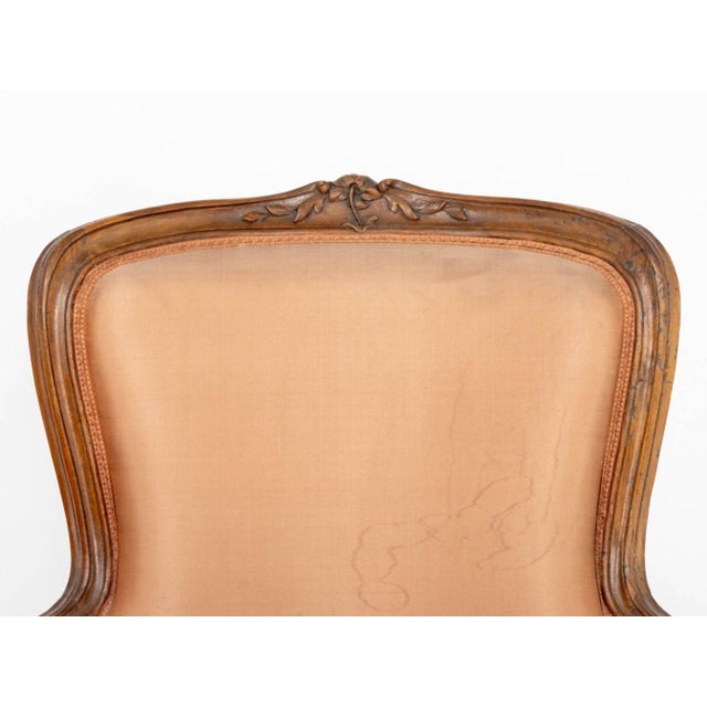 Nicolas Foliot Louis XV Walnut Bergeres, Pair For Sale - Image 4 of 7