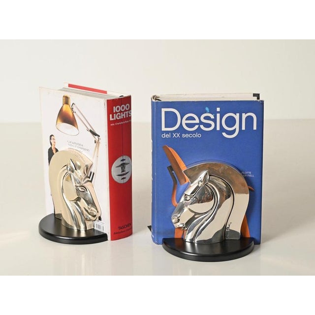 Silver-Plated Horse Bookends by Pierre Cardin for Lamag, Italy, 1980s, Set of 2 For Sale - Image 15 of 16