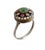 Vintage Natural Ruby, Emerald & Diamond Ring Sterling Silver Size 7 For Sale - Image 4 of 10