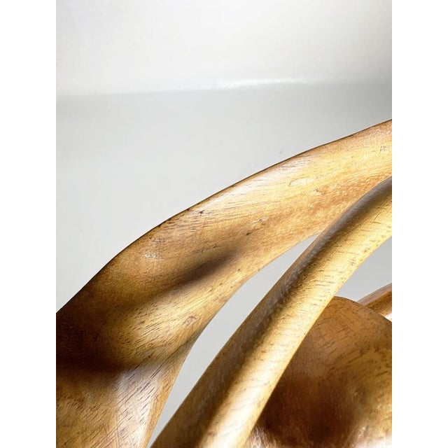Brown Wooden Sculpture of a Woman and Child, France, 1970 For Sale - Image 12 of 16