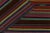 1950s Vintage Chaput Kilim Style in Brown, Multicolor Striped Patterns For Sale In New York - Image 6 of 7