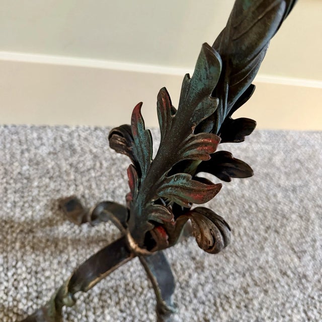 Arts & Crafts Sunflower Arts & Crafts Wrought Iron Fireplace Hearth Set Hand Forged 1900s For Sale - Image 3 of 15