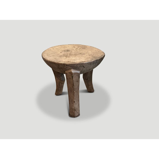 Antique African Wood Side Table For Sale - Image 4 of 5
