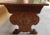 Wood Antique Belgium Console Trestle Table With Leather Top For Sale - Image 7 of 11