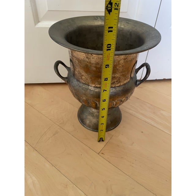 Vintage Sliver Tone Distressed Urn Champagne Bucket Ice Bucket For Sale - Image 10 of 10