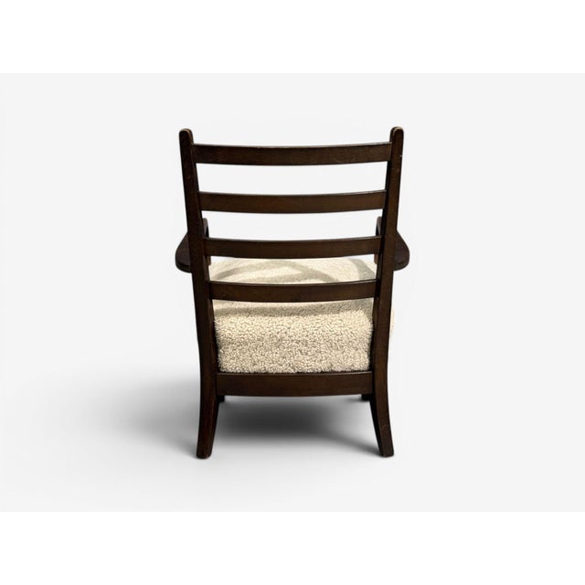 German Modern, Lounge Chairs, Oak, Beige Shearling, Germany, 1940s For Sale - Image 12 of 13