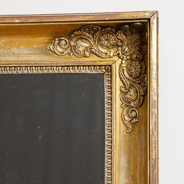 Traditional 19th Century France Empire Gold Wood Mirror For Sale - Image 3 of 10