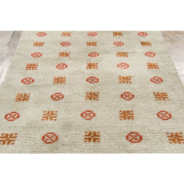 1940s Vintage Swedish Rya Wool Dated Rug With Geometric Motifs by Rug & Kilim, 1940-1949 For Sale - Image 5 of 9