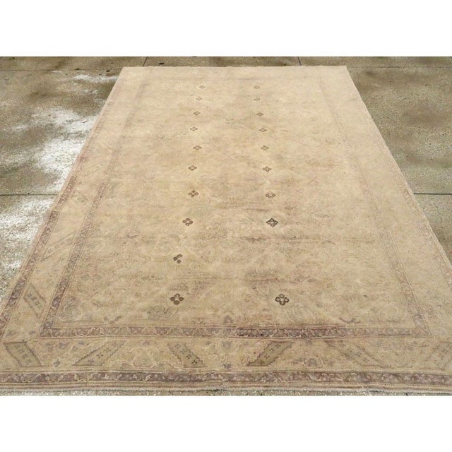 Mid 20th Century Galerie Shabab Collection Mid-20th Century Handmade Turkish Sivas Accent Rug in Cream and Mauve For Sale - Image 5 of 10