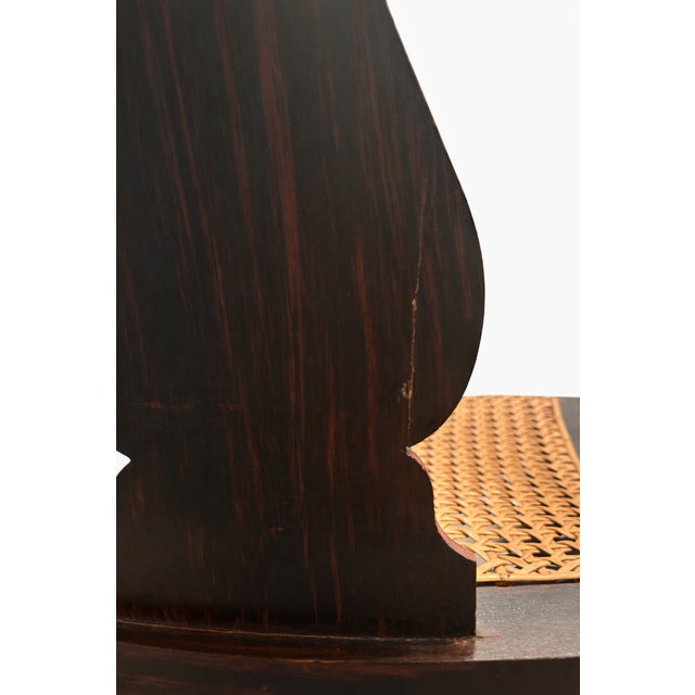 Paint Antique Hand-Caned Side Chair With Original Crackled Lacquer and Ghosted Decorative Motifs, Circa 1820–1840 For Sale - Image 7 of 18