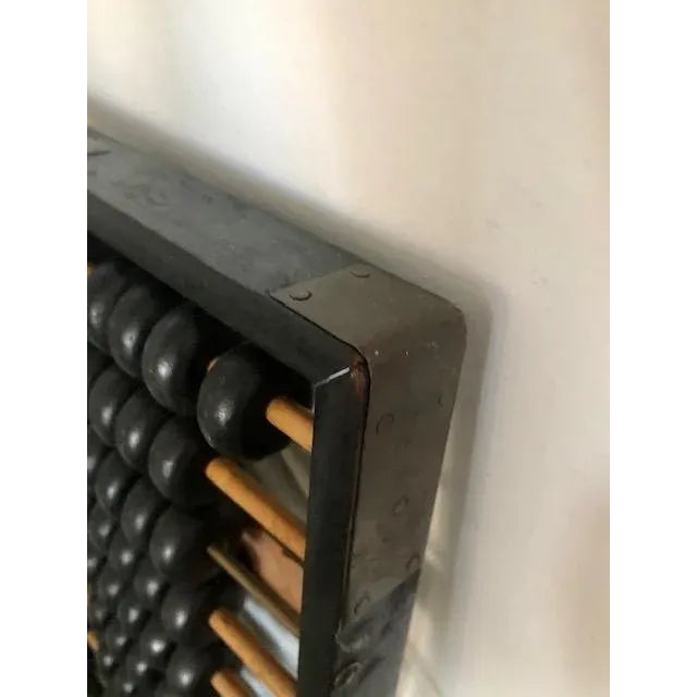 Brown Two Vintage/Antique Abacus W/Brass Detail For Sale - Image 8 of 11