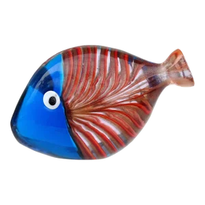 Vintage Murano Sommerso Blue Orange Aventurine Fenicio Pattern Italian Art Glass Fish Paperweight Figurine