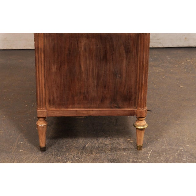 19th Century French Neoclassic Commode w/Brass & Marble For Sale - Image 9 of 12