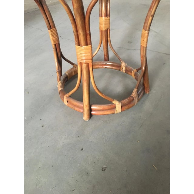 Mid-Century Modern Italian Bamboo Table with Glass Top, 1970s For Sale - Image 9 of 11