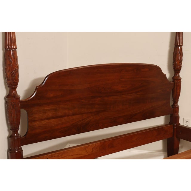Stickley Queen Size Cherry Rice Carved Poster Bed For Sale In Philadelphia - Image 6 of 18