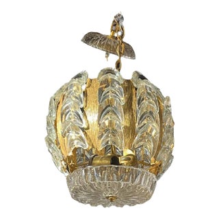 1930's Austiran Crystal Flush Mount For Sale