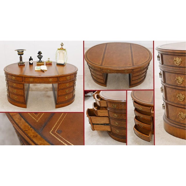 2000 - 2009 Victorian Oval Partners Desk in Walnut For Sale - Image 5 of 14