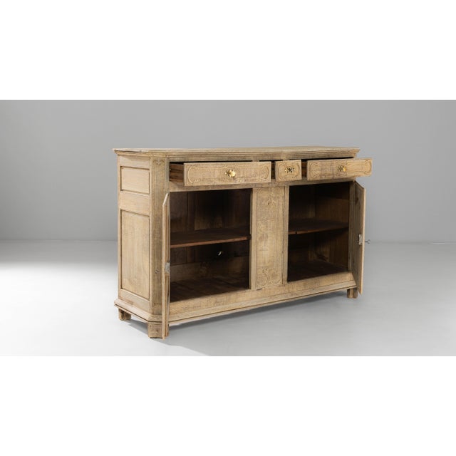 Wood 19th Century French Louis XV Oak Buffet For Sale - Image 7 of 18