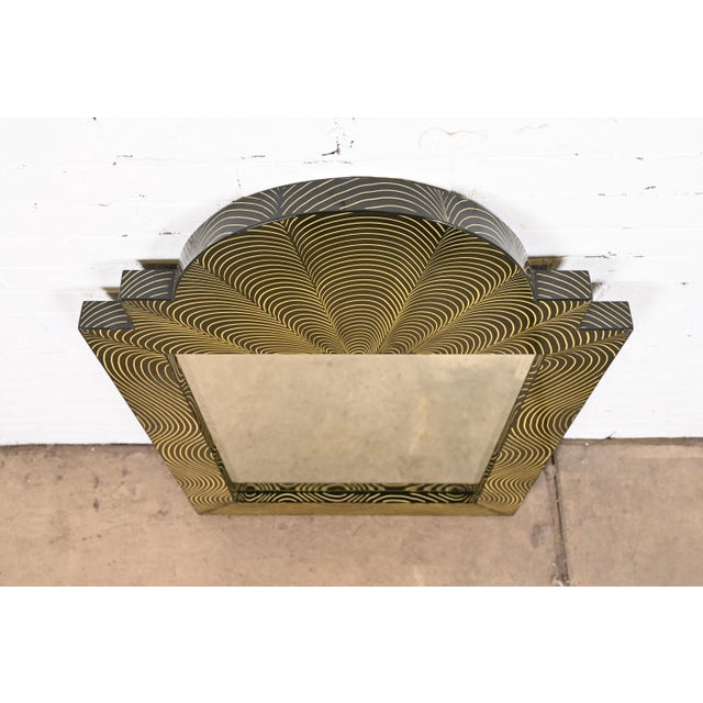 Ferdinand Digennaro Art Deco Studio Made Lacquered Wall Mirror For Sale - Image 10 of 13