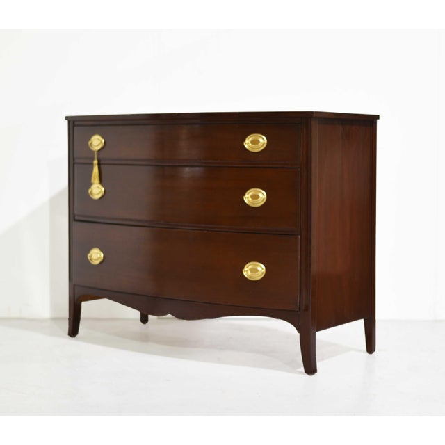 Mid Century Federal Style Mahogany Curve Front Chest For Sale - Image 13 of 14