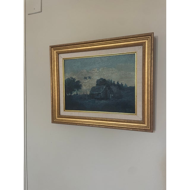Antique Puerto Rican Tonalist Landscape Painting by José López De Victoria (1869–1930), Oil on Board, Framed For Sale - Image 14 of 14