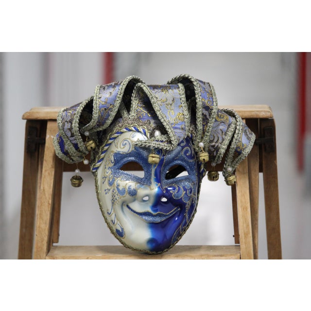 Blue Gold Baroque Casanova Venetian Venice carnival mask Wall decor Masquerade Commedia Dell Arte Mask The mask can be...
