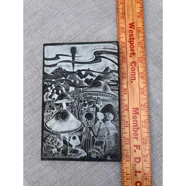 Mid Century Mushroom Printing Plate Block For Sale - Image 12 of 12
