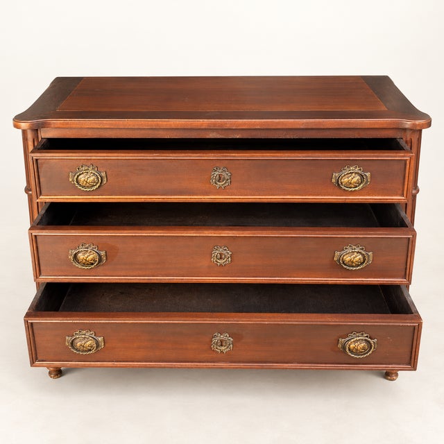 1950s Louis XVI Style Walnut Chest of Drawers, 1950s For Sale - Image 5 of 10