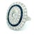 Art Deco Platinum Diamond and Calibré Sapphire Navette Ring, Circa 1920, Size 6 For Sale - Image 4 of 12